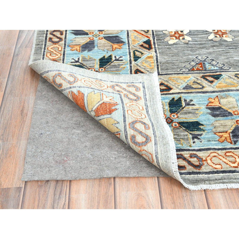 Tapis oriental rectangulaire gris en laine noué à la main 8 pi 3 po x 9 pi 9 po - MOA102830000