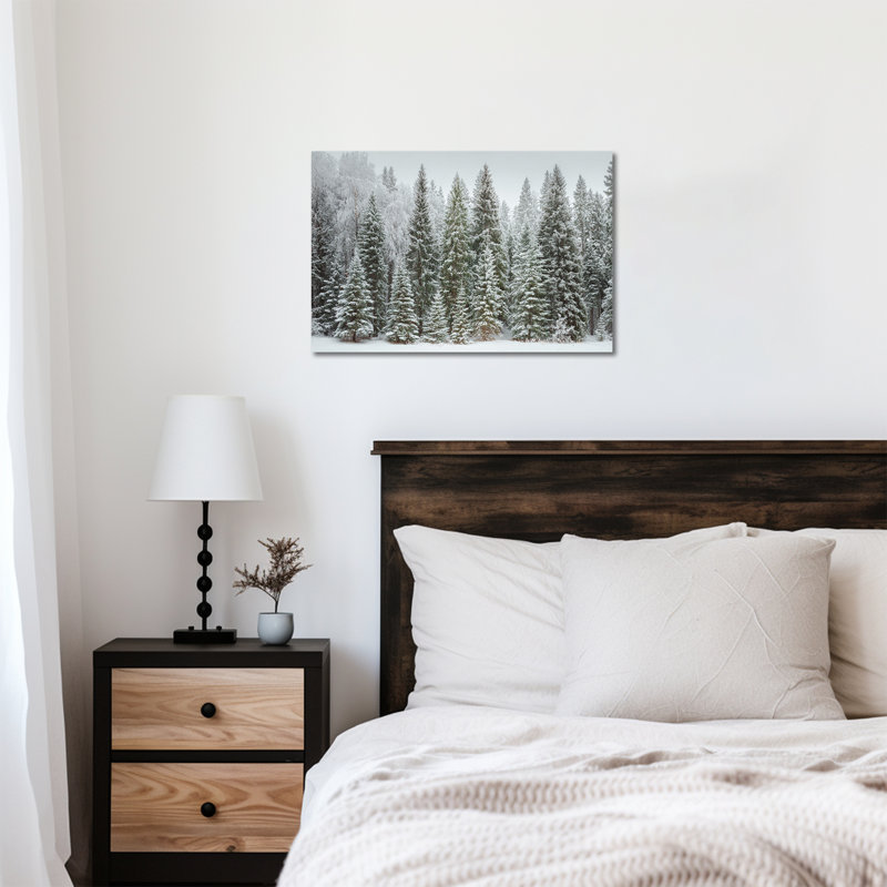 Hiver, arbre, décoration murale, paysage de forêt enneigée, H 12 po x l 16 po