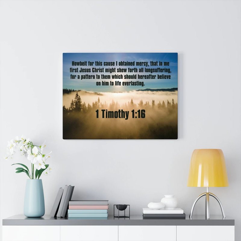 «Everalsting Life 1» Timothée 1/16, art de l'écriture de la maison chrétienne, H 12 po x l 16 po