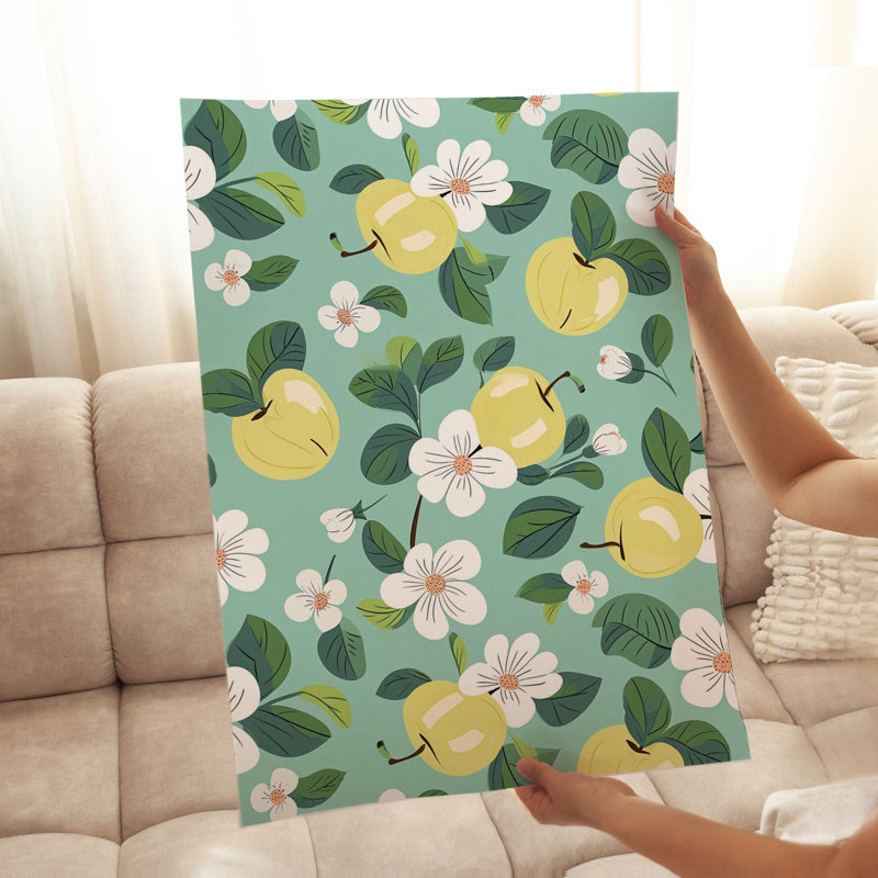 «Food and Kitchen Apples», motif d'art moderne sans cadre, H 30 po x l 20 po