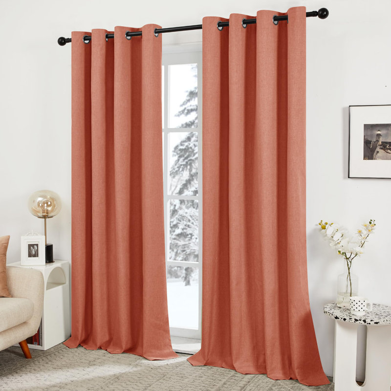 Ensemble de 2 rideaux isolants 100% occultants et isolants, Rouge vif, L 52 po x L 63 po