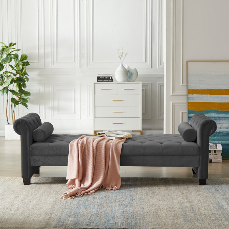 Repose-pieds Crillon, Velours gris foncé