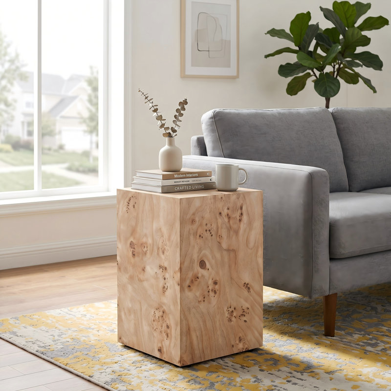 Table d'appoint carrée moderne, table d'appoint en MDF avec différentes finitions imprimées imitation bois, table d'appoint multifonctionnelle sans assemblage pour salon