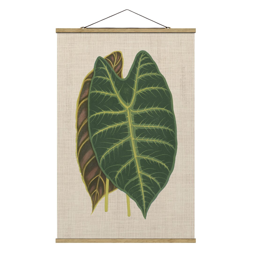 Stoffbild Leaves on Linen I