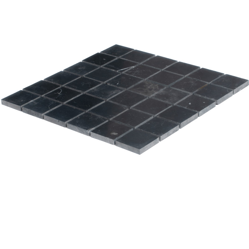 Vigoro 12 po X 12 po Carreau de mosaïque noir et noir poli pour mur et plancher Nero Marquina (paquet de 5 pieds carrés) - paquet de 5