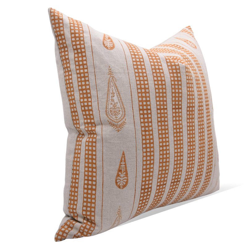 Floral Linen Outdoor Pillow Cover, 18" x 18"