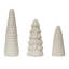 Dolomite 12.5 in. White Christmas Tree Set of 3