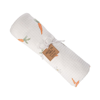  Fabric Waffle Carrot Pattern Table Throw Home Decorations Spring