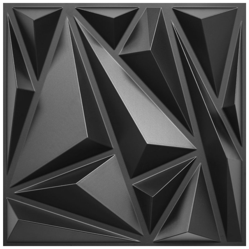 Paquet de 33 panneaux muraux 3D pour la décoration intérieure, décoration murale Black Diamond Design, panneaux muraux modernes de 12 po x 12 po pour la salle de jeux