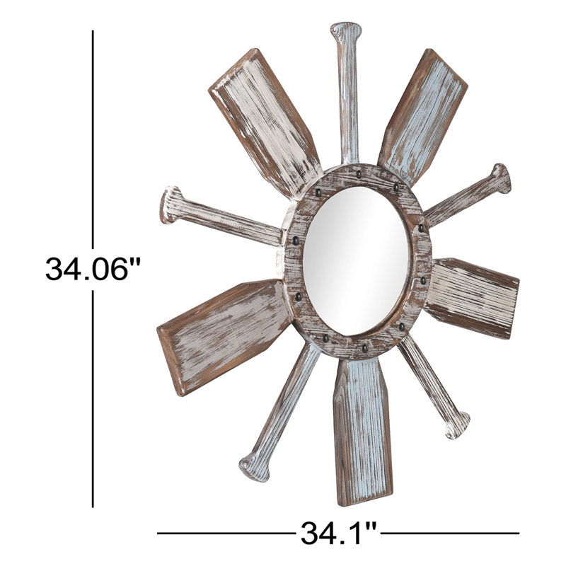 Hiers Wood Round Mirror
