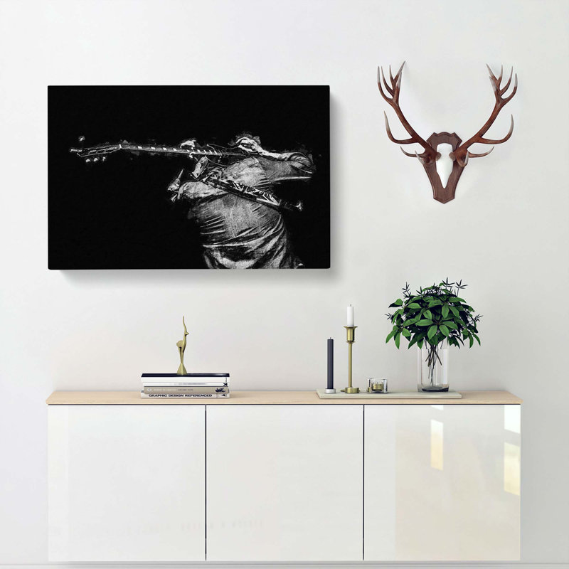 Rock Guitarist - Wrapped Canvas Print, 50cm H x 76cm W x 3cm D