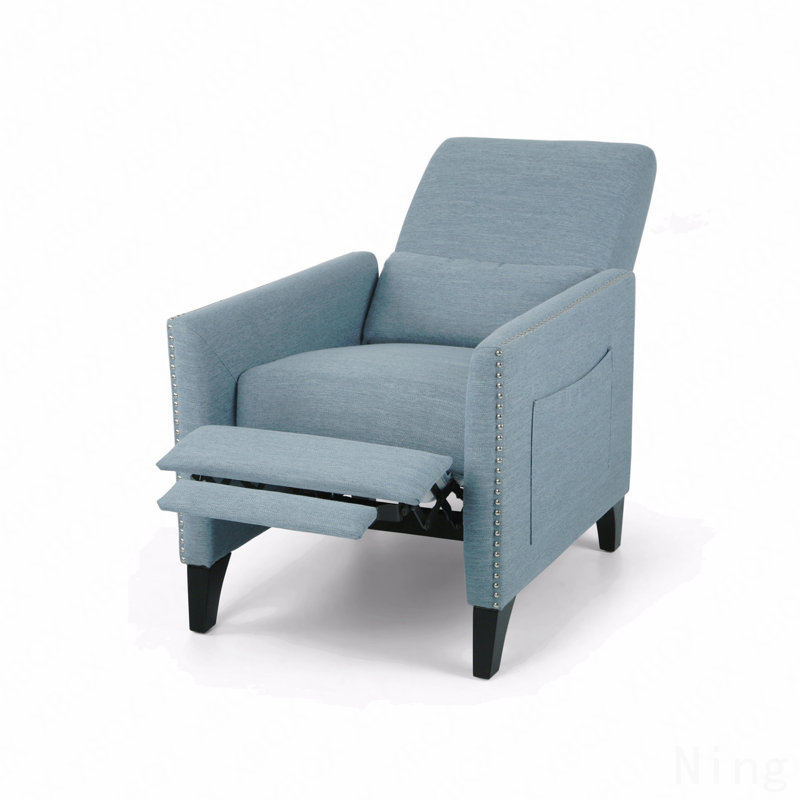 Fauteuil inclinable avec fonction de poussée, Bleu clair
