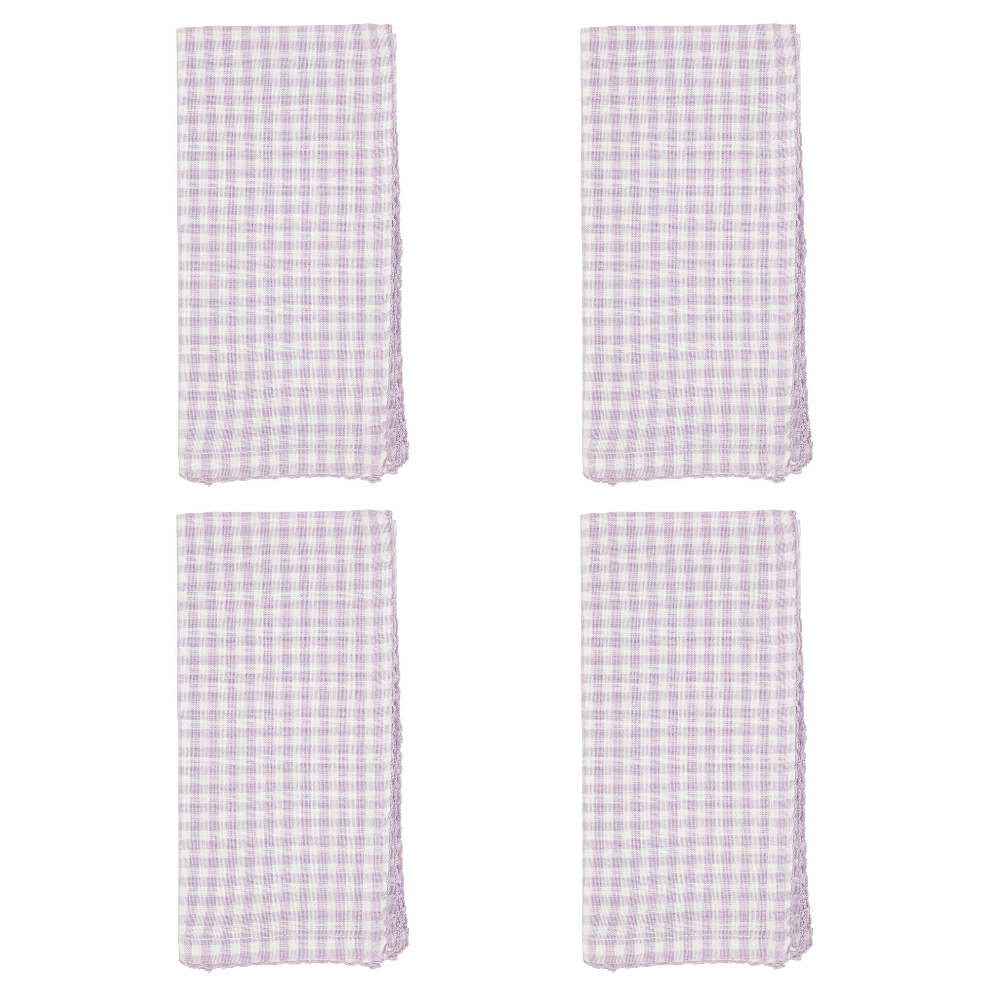 Anij 4 Piece 100% Cotton Napkin Set, Purple
