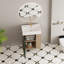 Meuble-lavabo à tablettes ouvertes avec lavabo en céramique et porte à fermeture douce, armoire de rangement pour vestiaire pour salle de bain organisée et fonctionnelle, assemblage requis-1904556149