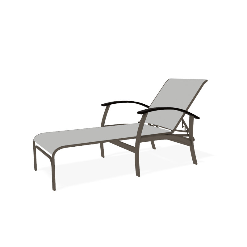Chaise longue inclinable Askar, Blanc 6D Sunbrella®, Kona P10, Blanc brillant