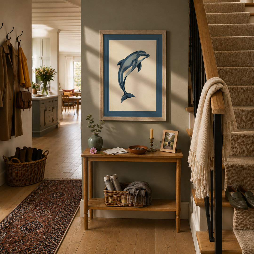 Leaping Dolphin Coastal - Framed Print