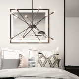 12 - Light Dimmable Sputnik Modern Linear Chandelier