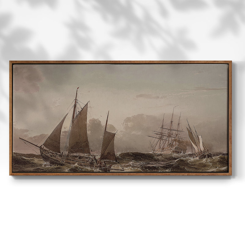 Abstract Series-CMXCVIII- Framed Gallery Wrapped Canvas -Ready to Hang, 21" H x 41" W, Walnut