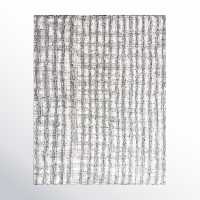 Rowe Handmade Tufted Ivory/Black Area Rug, Rectangle 11' x 15'