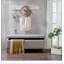 Banc de rangement touffeté à fermeture douce et confortable-112883953