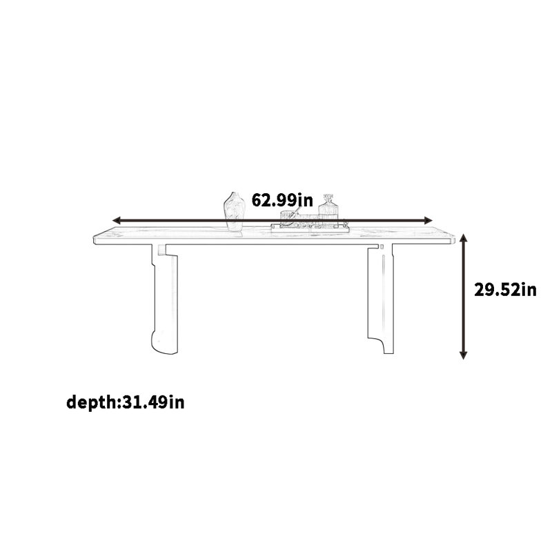 La table de salle à manger minimaliste en pierre est robuste, H 29,52 po x L 62,99 po x l 31,49 po