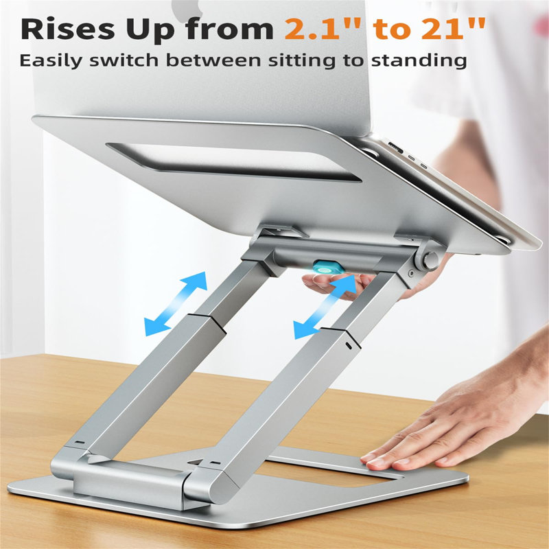 Metal Monitor Stand, Silver