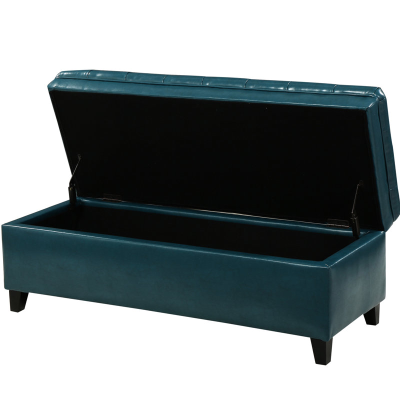 Teal Pu Storage - With Storage, 50 In. Depth, 20.5 Width, 18.25 Height, 30.95 Lb. Weight Fabric , Deep, Wide, High,, Teal