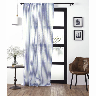 Capri Ticking Stripe Linen Sheer Curtain