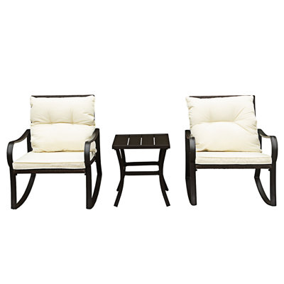 2 - Person Outdoor Patio Rocking Seating Group With Cushions