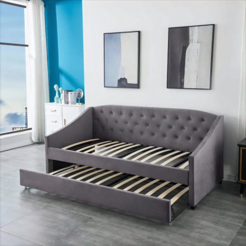 Casares Upholstered Daybed with Trundle, Trundle Included