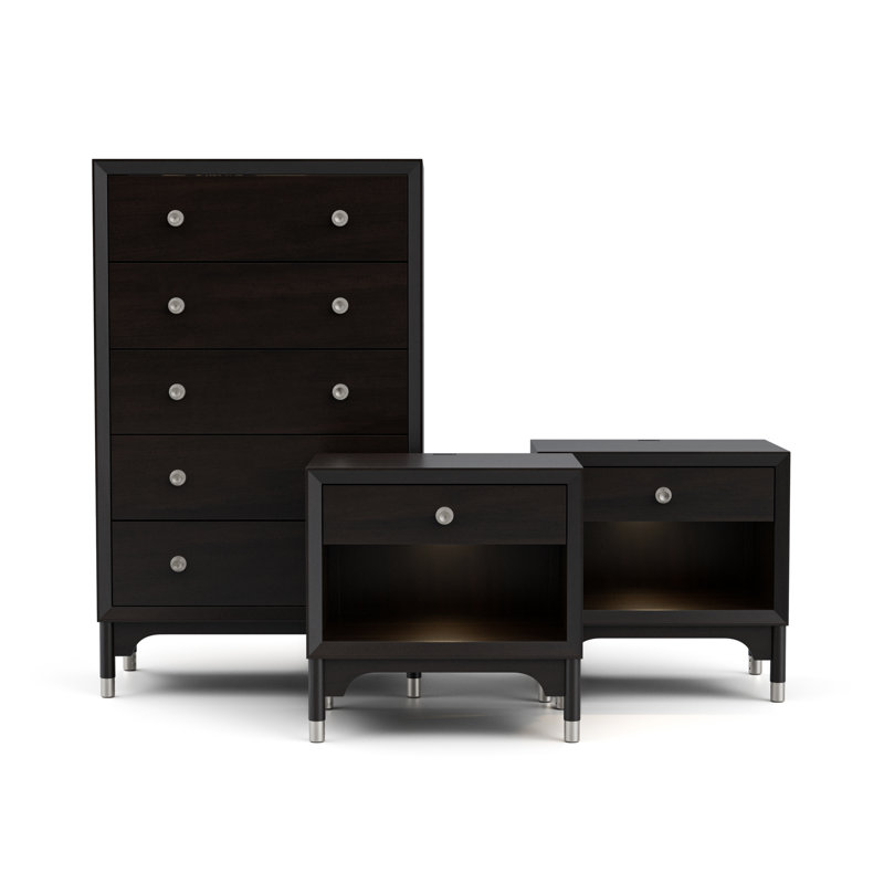 Ensemble de tables de chevet et commode 3 pièces Oberlander