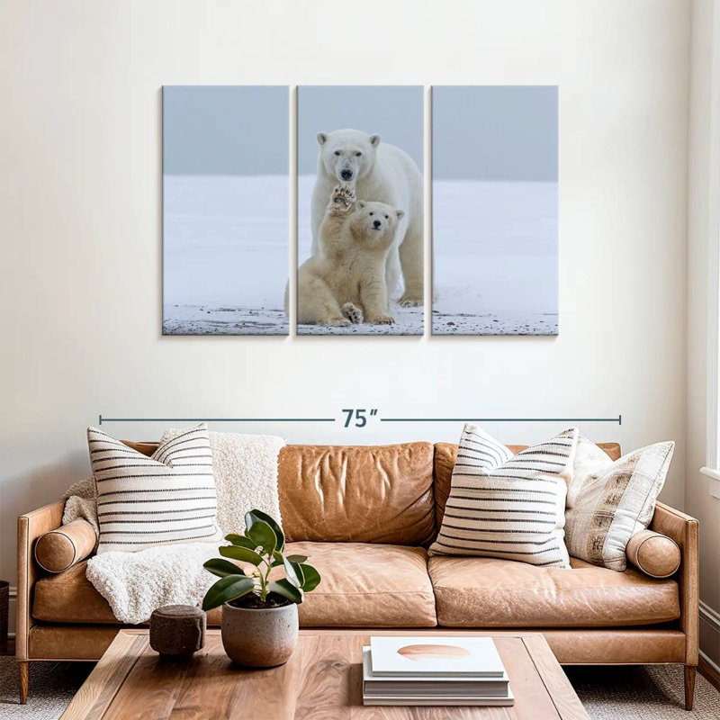 Brampt Polar Bear Waving, 36" H x 57" W