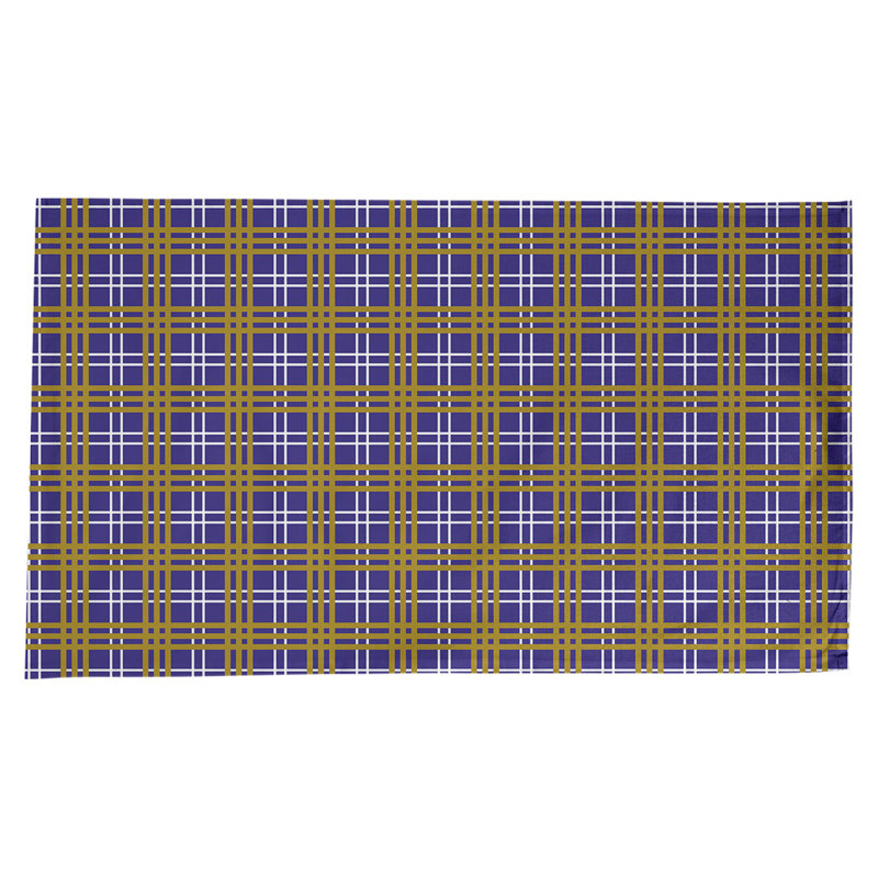 Nappe en mélange de coton à carreaux, Mauve / blanc / or métallique