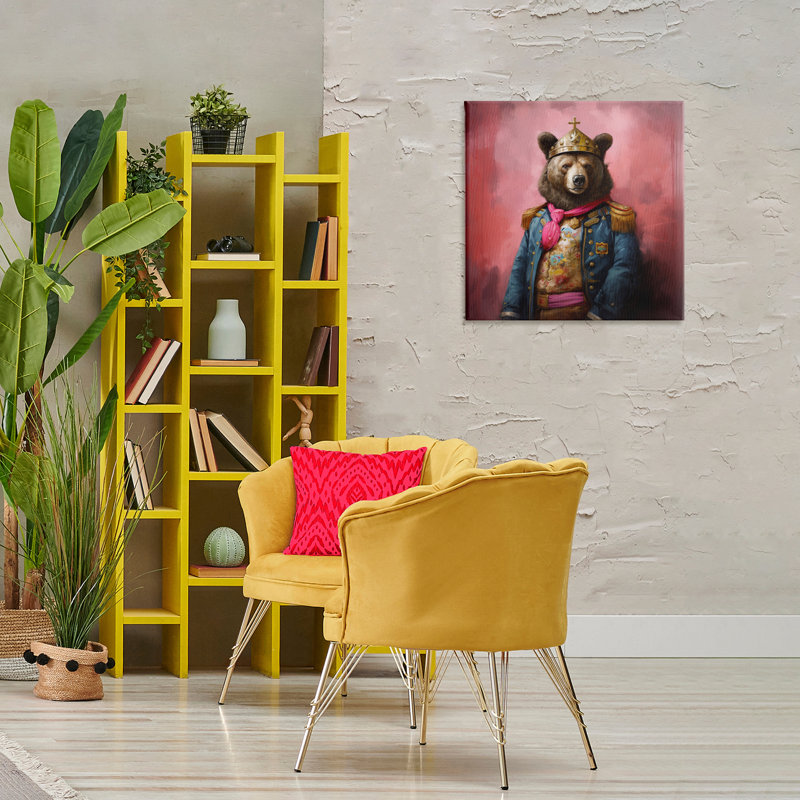 Art mural sur toile, "Regal Bear" par Lazar Studio, H 24 po x l 24 po