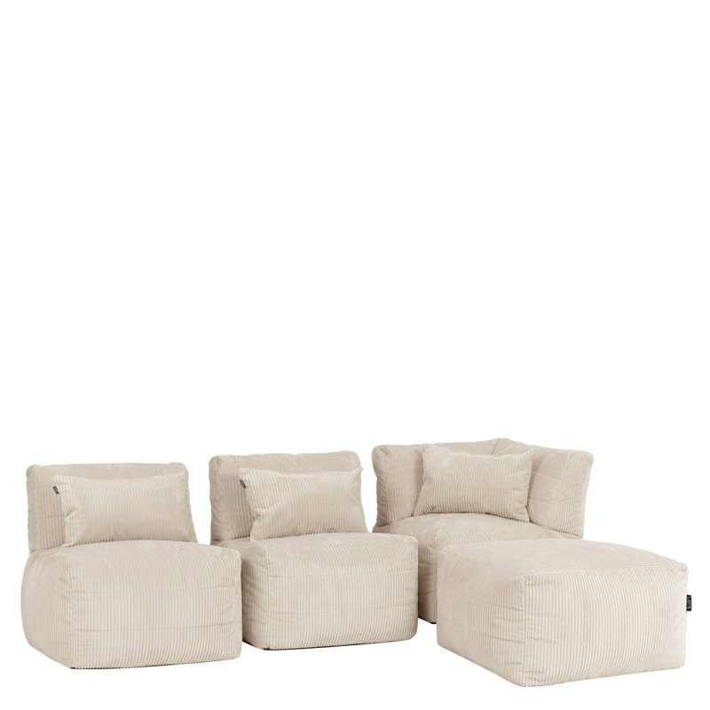 Corduroy Bean Bag Set, Cream