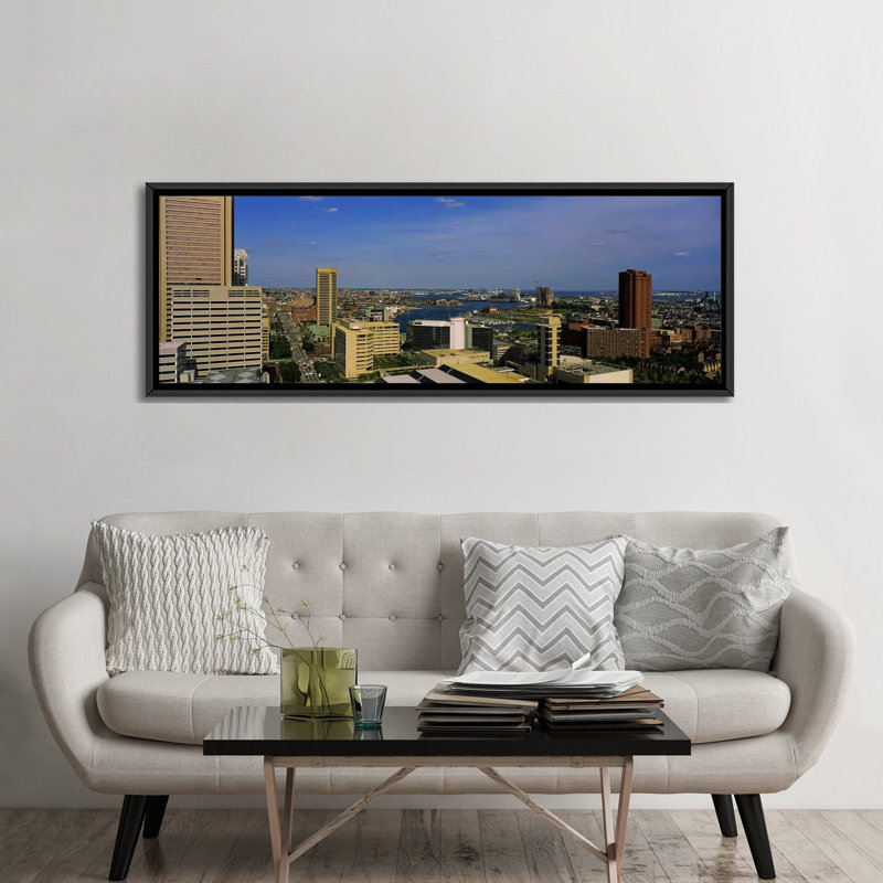 «Panoramic Skyscrapers in a City, Baltimore, Maryland, USA» par Panoramic Images - Reproduction de giclée sur toile tendue avec châssis