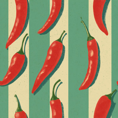 Papier peint à piment rouge piment