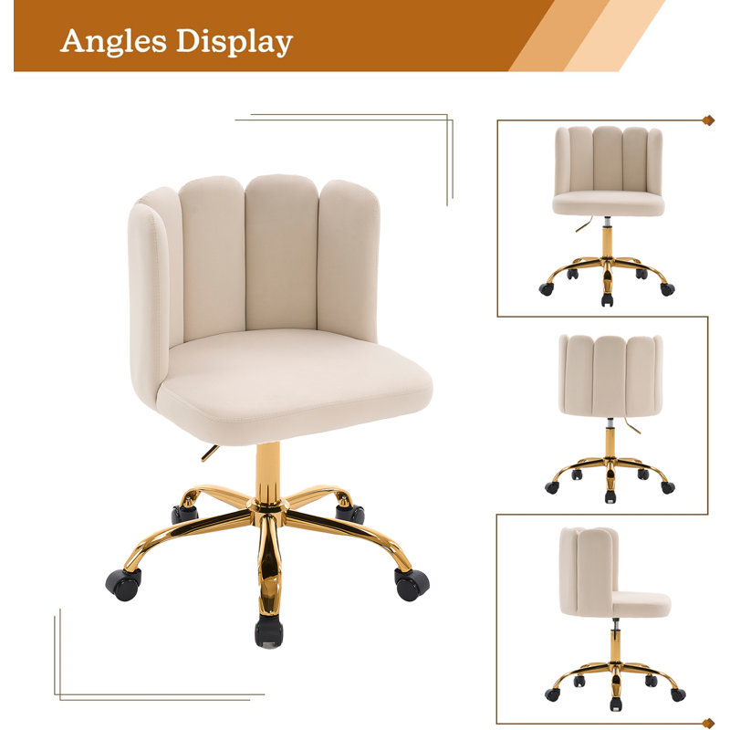Chaise de coiffeuse avec dossier Venilale, Brun clair