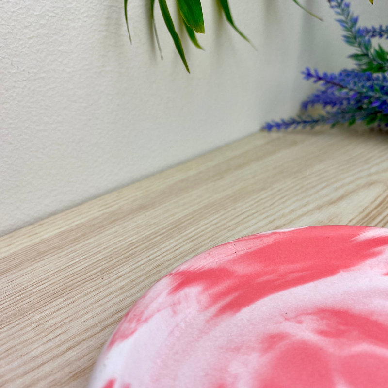 Round Trinket Tray Dish, Pink