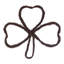 24"H x 24"W Shamrock Outline Wreath. Made of natural twigs.