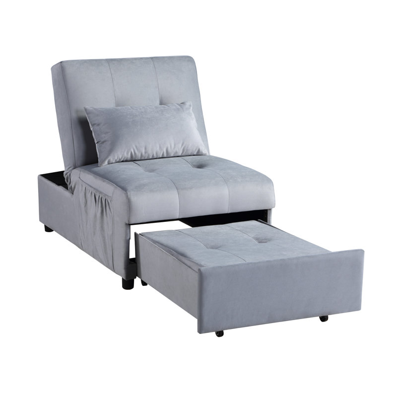 Banc de rangement à plateau relevable moderne avec lit escamotable 1 pièce, Gris