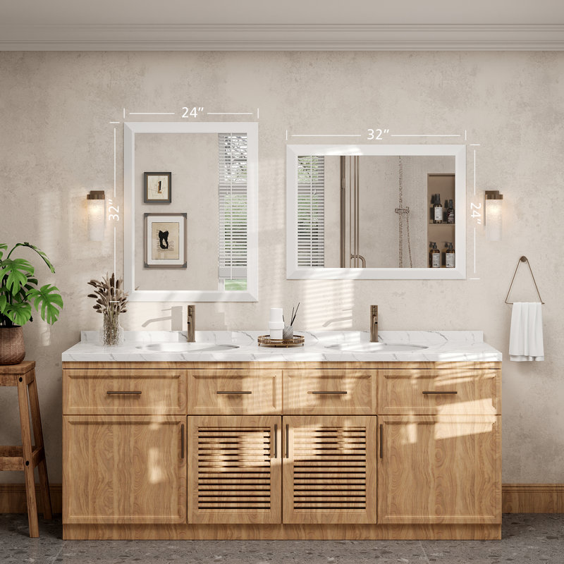 Miroir de meuble-lavabo mural Molly, 32 po x 24 po, Blanc
