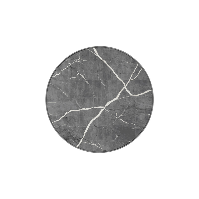 Silky Soft Plush Gray Area Rug, Round 7'