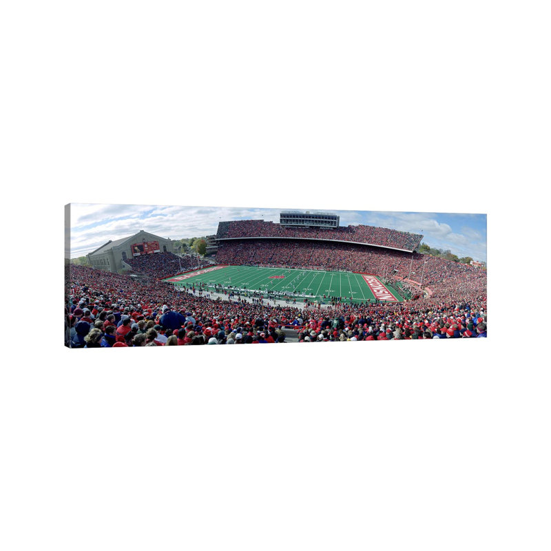 University Of Wisconsin Football Game, Camp Randall Stadium, Madison, Wisconsin, USA - Wrapped Canvas Panoramic Print