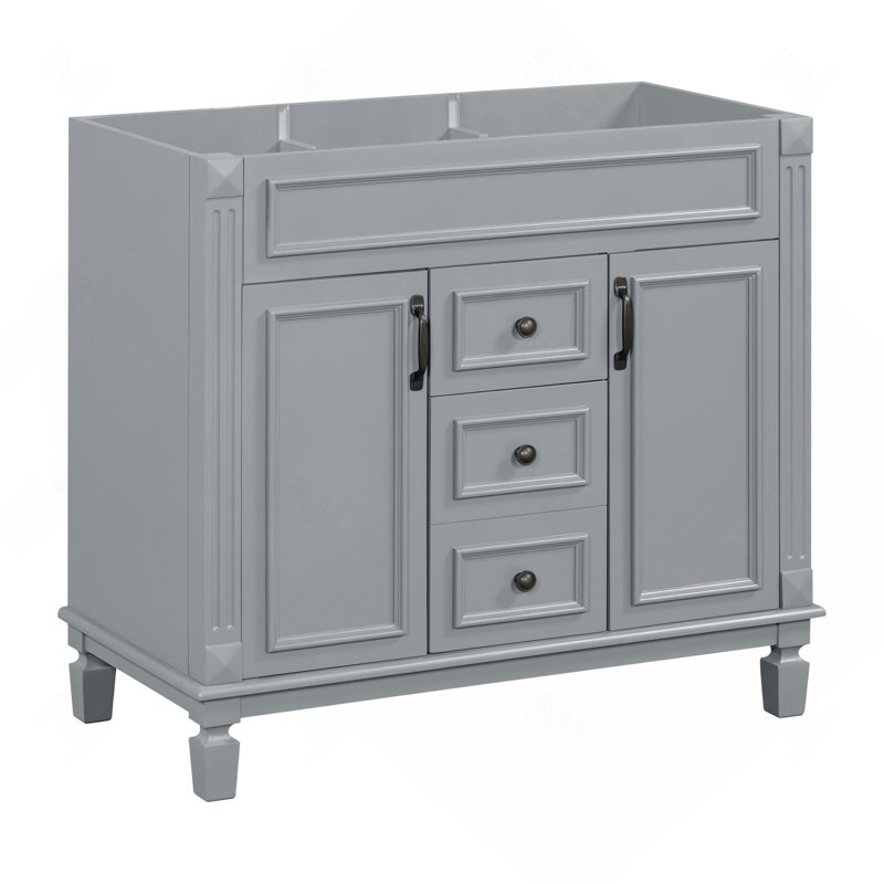 Meuble-lavabo 36 po sans lavabo supérieur, armoire seulement, armoire de rangement moderne avec 2 portes à fermeture douce