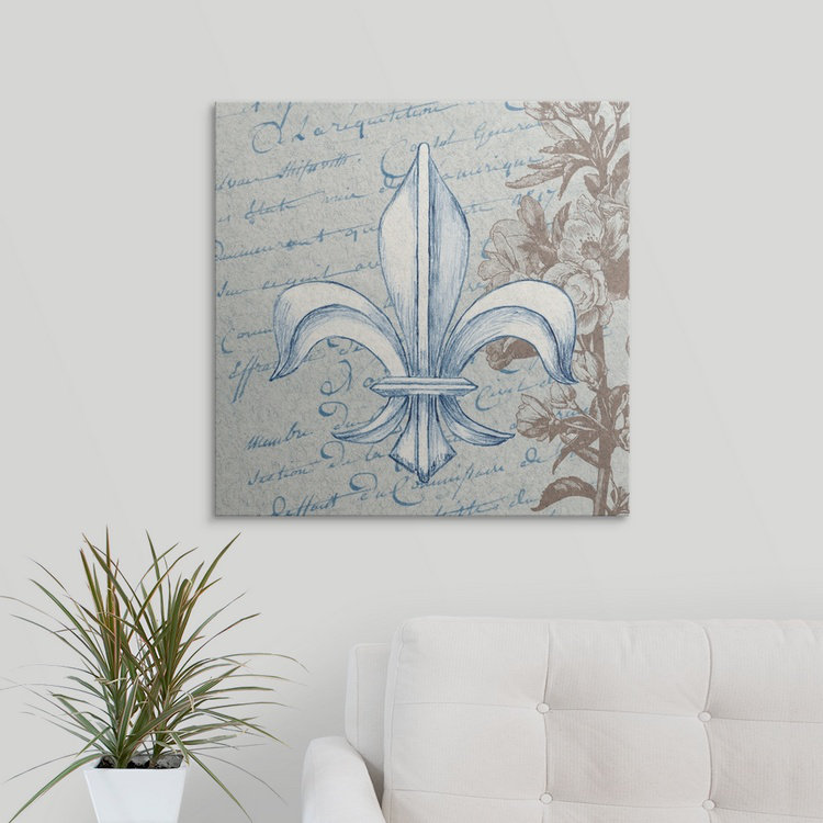 « french fleur de lis ii », impression, H 16 po x l 16 po x P 1,5 po, Toile