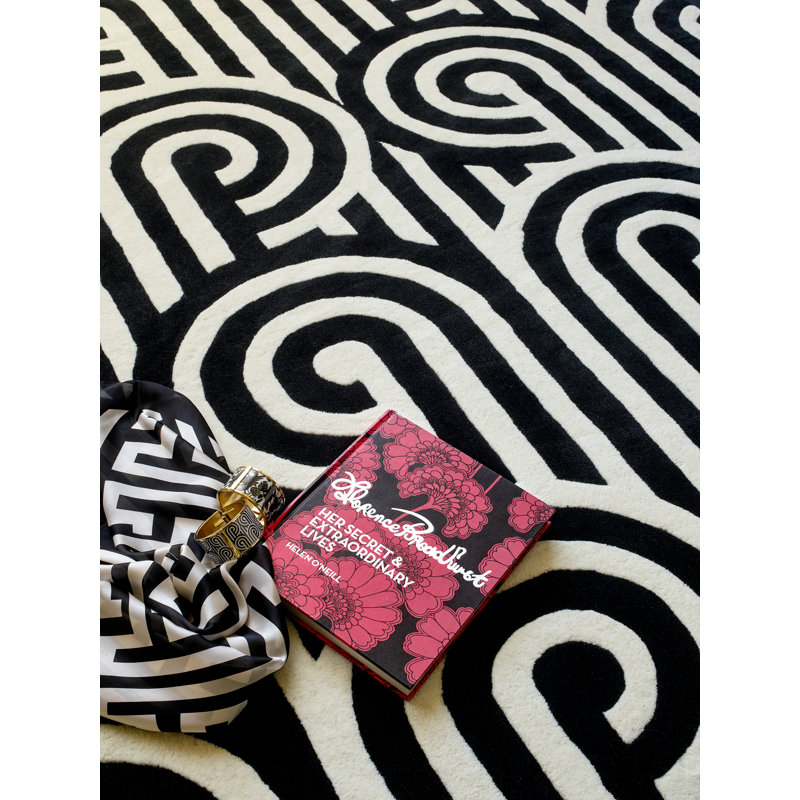 Wool Geometric Area Rug, Rectangle 3'11" x 5'11"