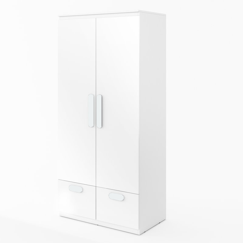 2 Door Manufactured Wood Wardrobe, White