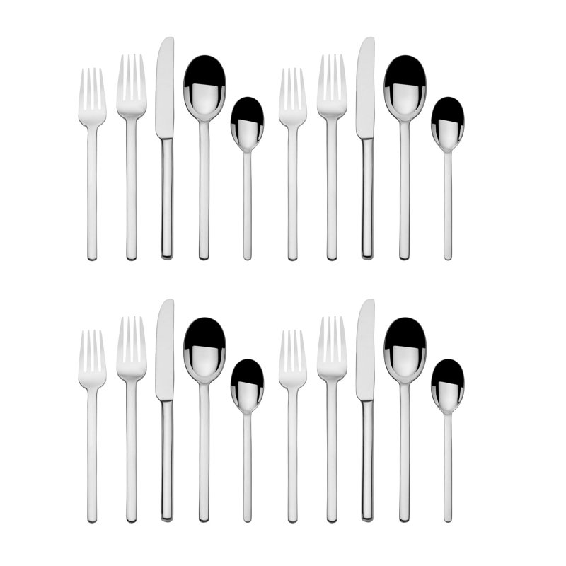 Mikasa Zena 20-Piece Forged Stainless Steel Flatware Set, Service For 4