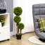 90cm Faux Boxwood Tree in Cement Pot